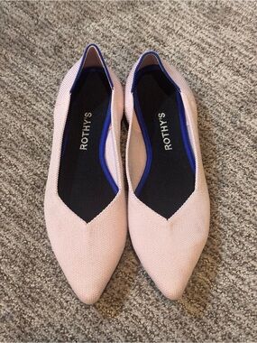 Rothy's Pink Pointed-Toe Knit Flats